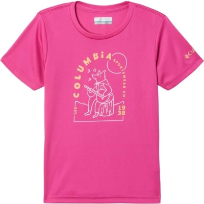 Columbia MIRROR CREEK SHORT SLEEVE GRAPHIC SHIRT Dívčí triko, růžová, velikost