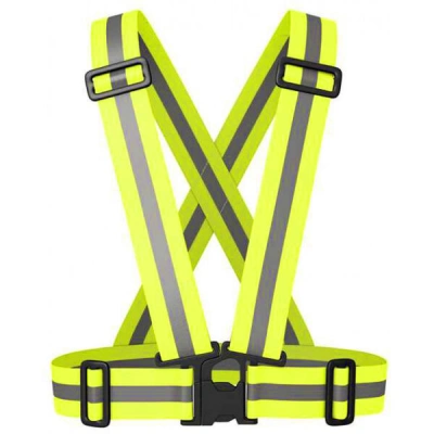 Runto X05 Elastická sportovní reflexní vesta s nastavitelnými popruhy, reflexní neon, velikost