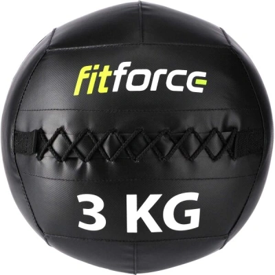 Fitforce WALL BALL 3 KG Medicinbal, černá, velikost