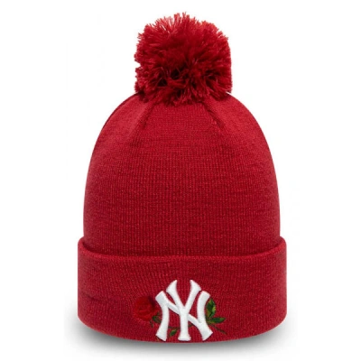 New Era MLB WMNS TWINE BOBBLE KNIT NEW YORK YANKEES Dámská klubová zimní čepice, červená, velikost