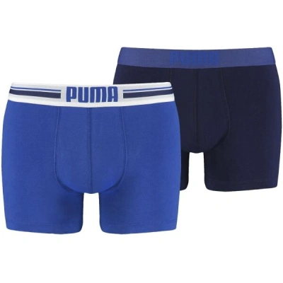 Puma PLACED LOGO BOXER 2P Pánské boxerky, modrá, velikost