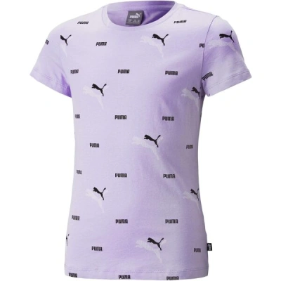 Puma ESSENTIALS+ LOGO POWER AOP TEE Dámské tričko, fialová, velikost