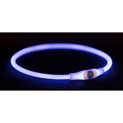 TRIXIE FLASH LIGHT RING USB L-XL Svítící obojek, modrá, velikost