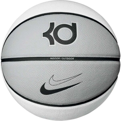 Nike ALL COURT 8P K DURANT DEFLATED Basketbalový míč, bílá, velikost