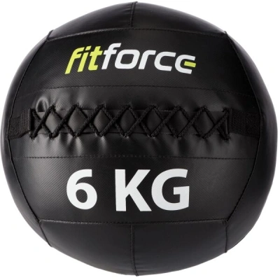Fitforce WALL BALL 6 KG Medicinbal, černá, velikost