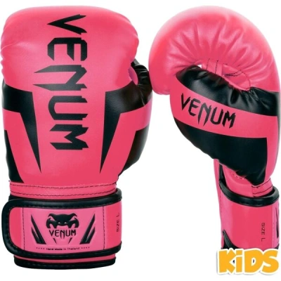 Venum ELITE BOXING GLOVES KIDS - EXCLUSIVE FLUO Dětské boxerské rukavice, růžová, velikost